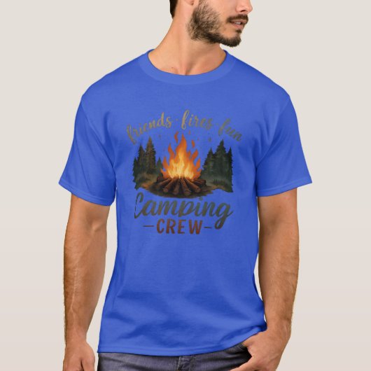 友達 キャンプ アウトドア 冒険 少年 Tシャツ (正面)