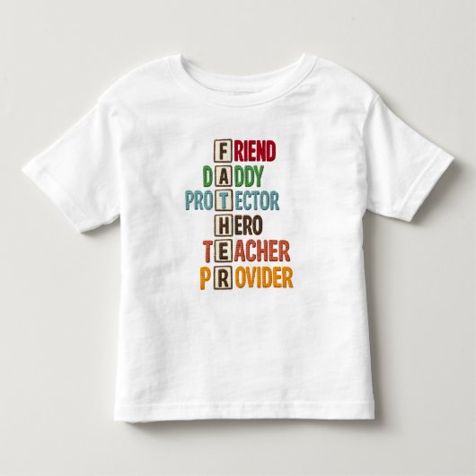 友達 パパ 守護者 ヒーロー 先生 養育者 トドラーTシャツ (正面)