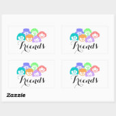 「友達」友情、ステッカーかわいらしス 長方形シール (シート)