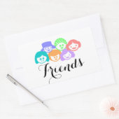 「友達」友情、ステッカーかわいらしス 長方形シール (封筒)