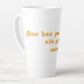 友離れ人には付き合うな カフェラテマグ (左アングル)