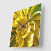 友Vangsgardによる日が差すことのアエオニウム属の水気が多い正方形 スクエア壁時計 (傾斜)