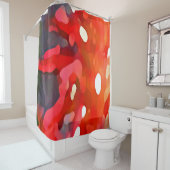 友Vangsgardによる日曜日の赤い抽象芸術 シャワーカーテン (インサイチュ)