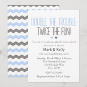 双のトラブル TWINS ベビーシャワー招待状 招待状 (正面/裏面)