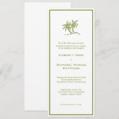 双のヤシの木トロピカルグリーン結婚式招待状 招待状 (正面/裏面)