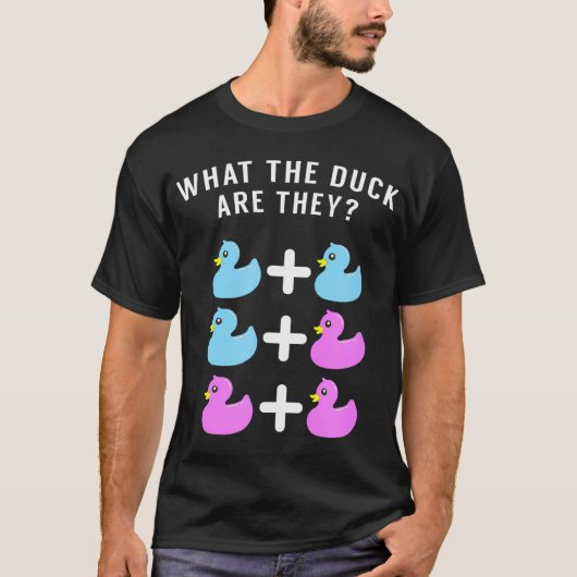 双子おもしろいのジェンダーのリビールシャツ – 何The Duck Ar Tシャツ (正面)