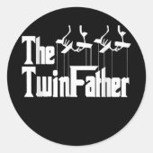 双子おもしろいの父のおもしろいパパ ラウンドシール (正面)