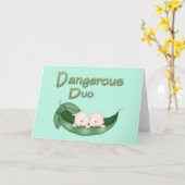 双子おもしろい カード (黄色い花)