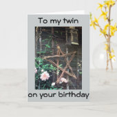 双子お前は誕生日の星 カード (黄色い花)