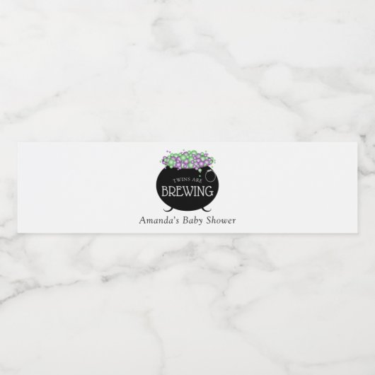 双子がハロウィーンの赤ちゃんシャワーを醸造している ペットボトルラベル (シングルラベル)