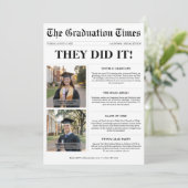 双子が一緒に卒業新聞写真を撮った 招待状 (スタンド正面)