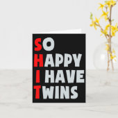 双子が産まれて超ハッピー！双子あるある親子ツインズママパパの日常 カード (黄色い花)