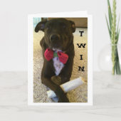 双子が言いたいハッピーバースデーと楽しむ! カード (正面)