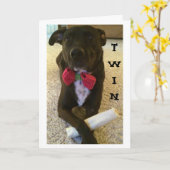 双子が言いたいハッピーバースデーと楽しむ! カード (黄色い花)