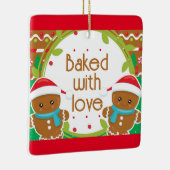 双子すてきの焼いたジンジャーブレッドマン セラミックオーナメント (右)