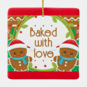 双子すてきの焼いたジンジャーブレッドマン セラミックオーナメント (裏面)