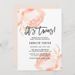 双子だ！ガールベビーシャワー招待状 招待状