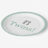 双子だ!グリーンベビーシャワーパーティー紙プレート ペーパープレート (アングル)