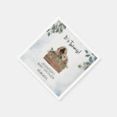 双子だ！パピズウォーターカラーベビーシャワーナプキン スタンダードカクテルナプキン (角)