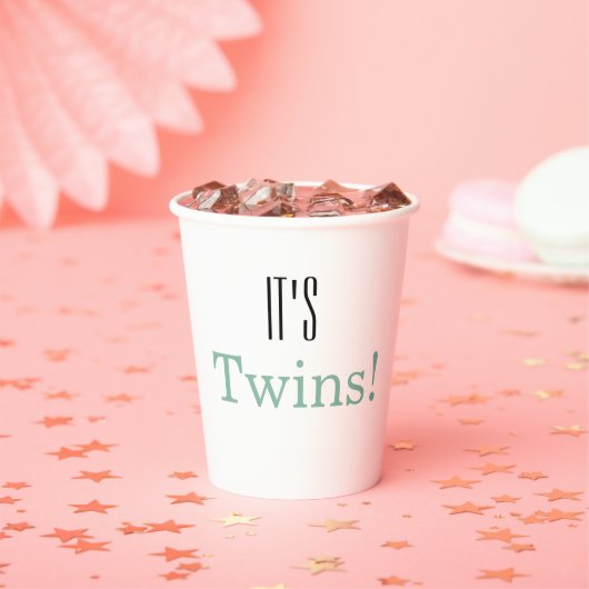 双子だ！ベビーシャワーパーティー紙カップ 紙コップ (インサイチュ)