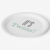 双子だ!ベビーシャワーパーティー紙プレート ペーパープレート (アングル)