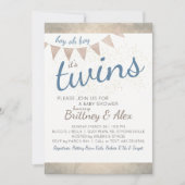 双子だ!ベビーシャワー招待状 招待状 (正面)