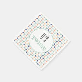 双子だ |幾何学的モダンツインズベビーシャワー スタンダードカクテルナプキン (角)