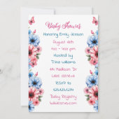 双子だ！男の子と女の子の双子ヴィンテージ赤ちゃんシャワー 招待状 (裏面)