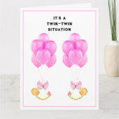 双子ちゃんおめでとう カード (正面)