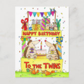 双子ちゃんお誕生日おめでとう ポストカード (正面)