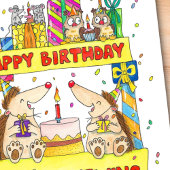 双子ちゃんお誕生日おめでとう ポストカード