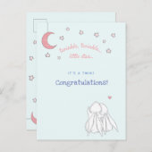 双子ちゃんです!おめでとう - かわいいウサギ ポストカード (正面/裏面)