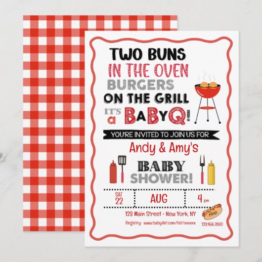 双子ちゃんのベイビーＱ 招待状 (正面/裏面)