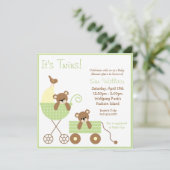 双子ちゃんのベビーシャワー招待状 招待状 (スタンド正面)