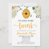 双子ちゃんの蜂さんベビーシャワー 招待状 (正面)