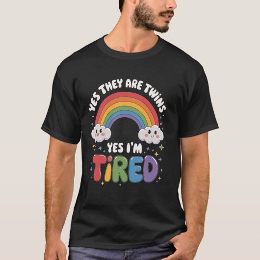双子ですね、疲れた Tシャツ (正面)