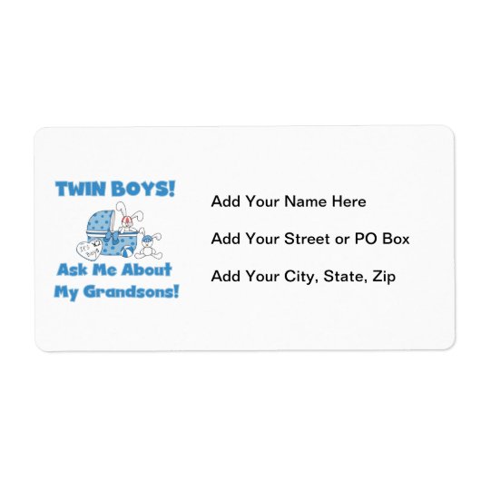 双子のおじいさんプレゼント ラベル (正面)