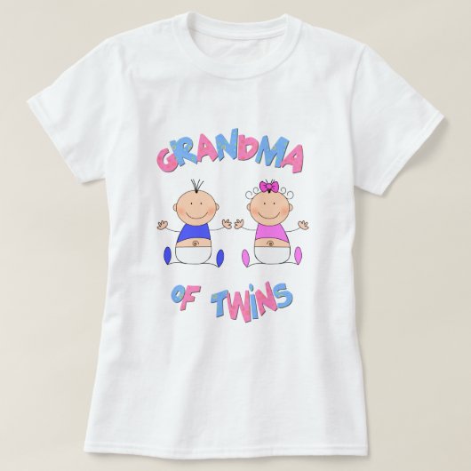 双子のおばあちゃんベビー Tシャツ (デザイン正面)