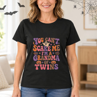 双子のおばあちゃん ハロウィン おもしろ レトロ おばけ Tシャツ