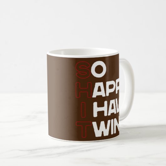 双子のお母さんおもしろいパパの親が コーヒーマグカップ (正面右)