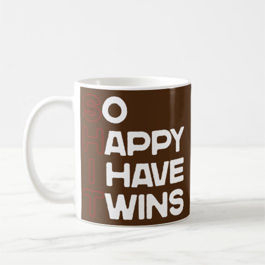 双子のお母さんおもしろいパパの親が コーヒーマグカップ (左)