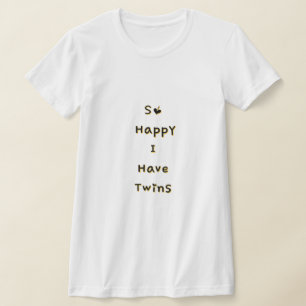 双子のお母さんがほしおもしろいい幸せ Tシャツ