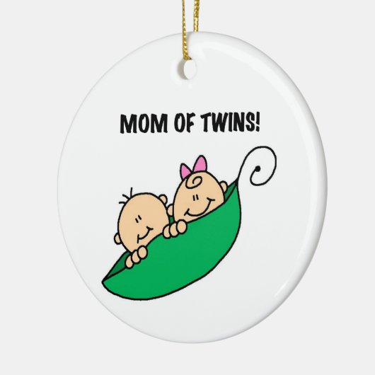 双子のお母さん – ポッドギフトの中のエンドウ セラミックオーナメント (左)