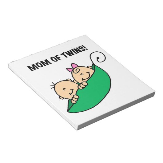 双子のお母さん – ポッドギフトの中のエンドウ ノートパッド (アングル)