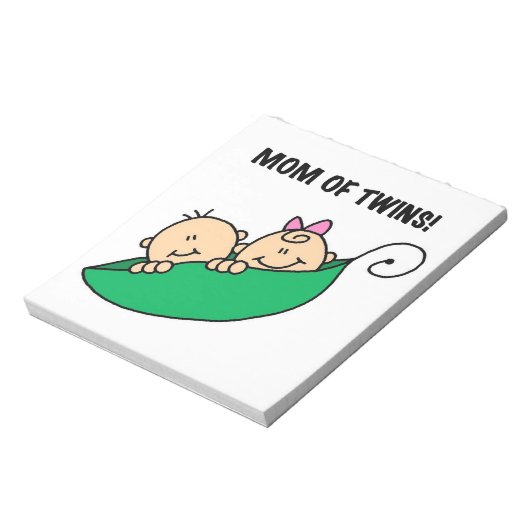 双子のお母さん – ポッドギフトの中のエンドウ ノートパッド (回転)