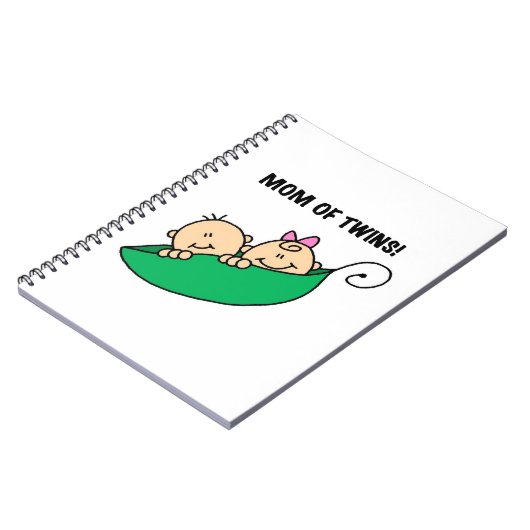 双子のお母さん – ポッドギフトの中のエンドウ ノートブック (左側)