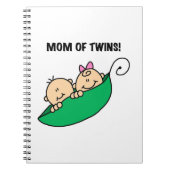 双子のお母さん – ポッドギフトの中のエンドウ ノートブック (正面)