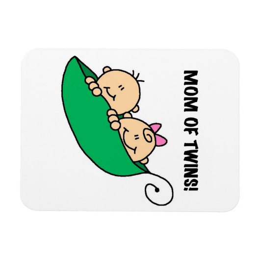 双子のお母さん – ポッドギフトの中のエンドウ マグネット (横)