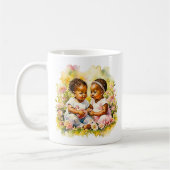 双子のお知らせ |妊娠のお知らせ コーヒーマグカップ (左)