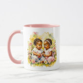 双子のお知らせ |妊娠のお知らせ マグカップ (左)